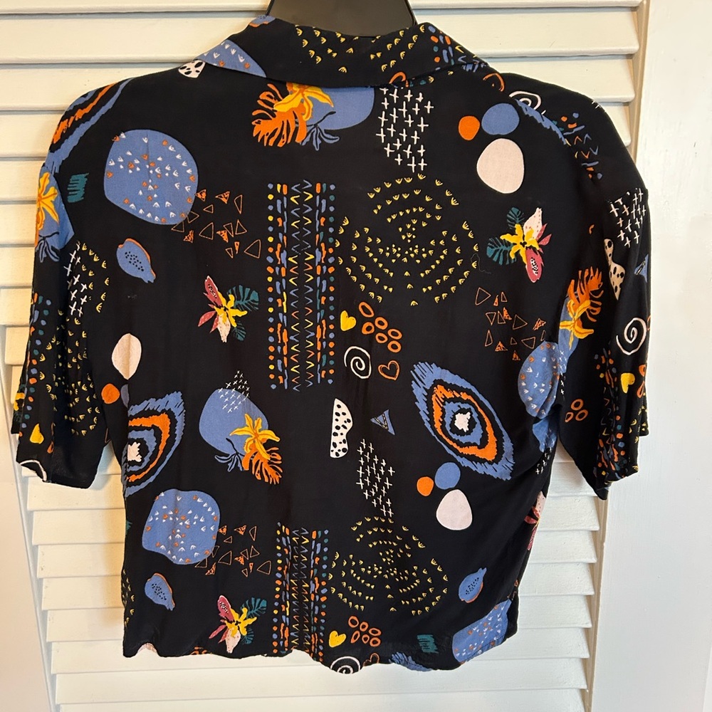 Colorful Patterned Button Down Shirt - image 2